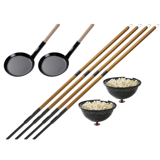 Bon-Fire Tilbehørssæt Med 4 Snobrødspinde, 2 Pandekagepander Og 2 Poptop 3 Bon-Fire Tilbehørssæt Med 4 Snobrødspinde, 2 Pandekagepander Og 2 Poptop