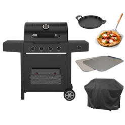 Dangrill Heimdal 410 PS Gasgrill Med Overtræk, Pande, Pizzaspade Og Pizzasten