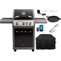 Dangrill Valhal 310 CS Gasgrill Med Betræk, Pande, Tangsæt, Rotisseri Og Termometer